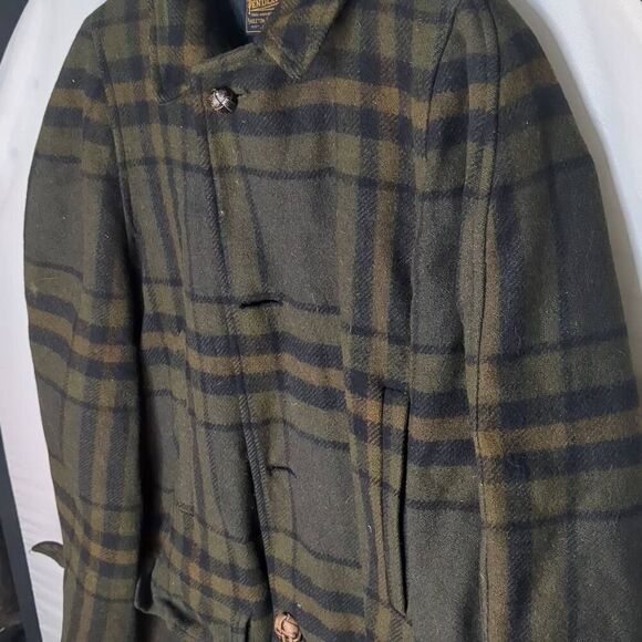 Vintage Pendleton Mackinaw Cruiser Coat Thick Green Brown Plaid Wool Lined 50s - Picture 3 of 11